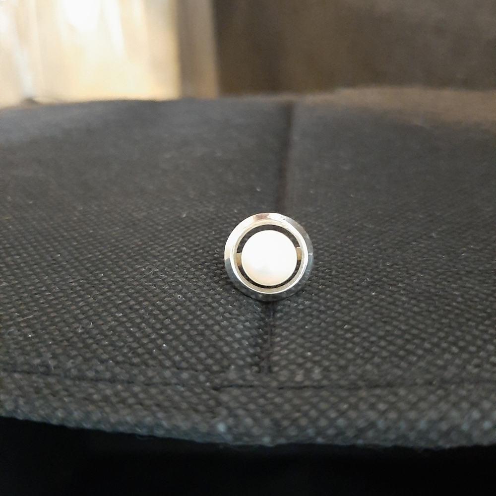 Silver & 8mm Pearl Stud Earring